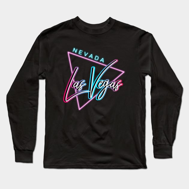 80's Retro Las Vegas Nevada Long Sleeve T-Shirt by AR DESIGN